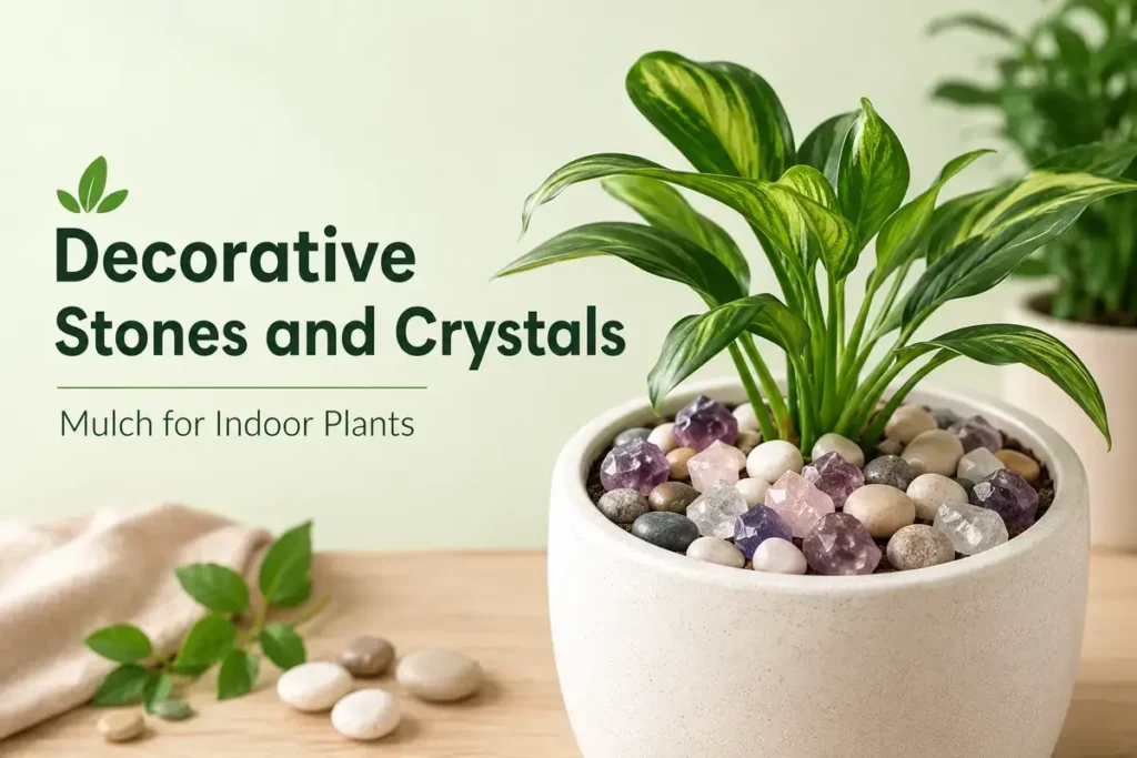 Mulch for Indoor Plants Decorative Stones and Crystals