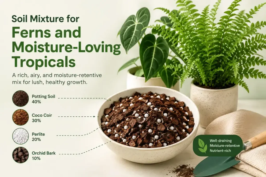 Best Soil Mixture for Indoor Plants Ferns and Moisture-Loving Tropicals