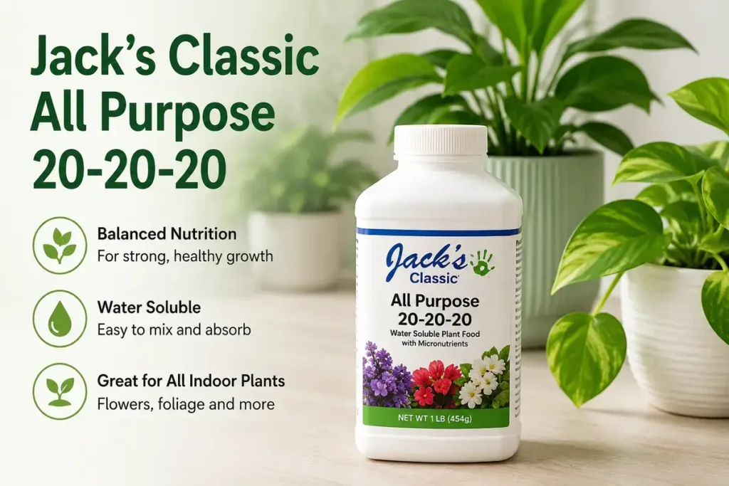 Best Liquid Fertilizers for Indoor Plants Jack's Classic All Purpose 20-20-20