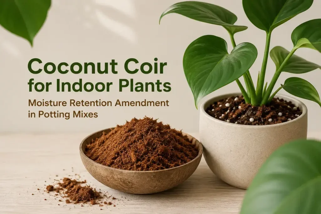 Coconut Coir for Indoor Plants Moisture Retention Amendment in Potting Mixes
