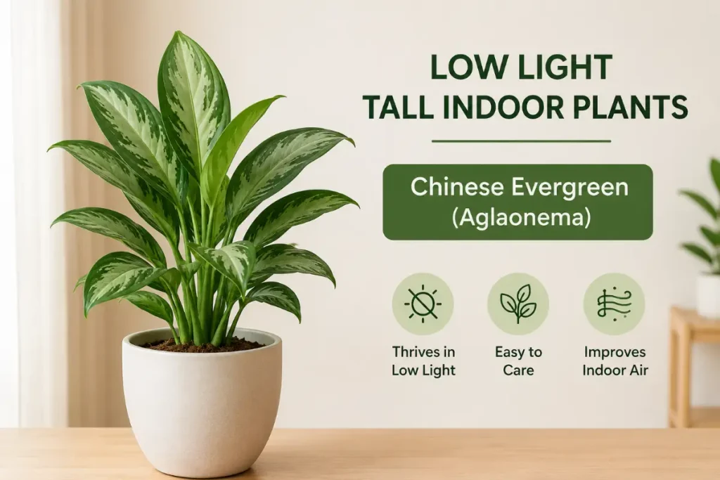 Cast Iron Plant (Aspidistra elatior), a low light tall indoor plant for a minimalist home.
