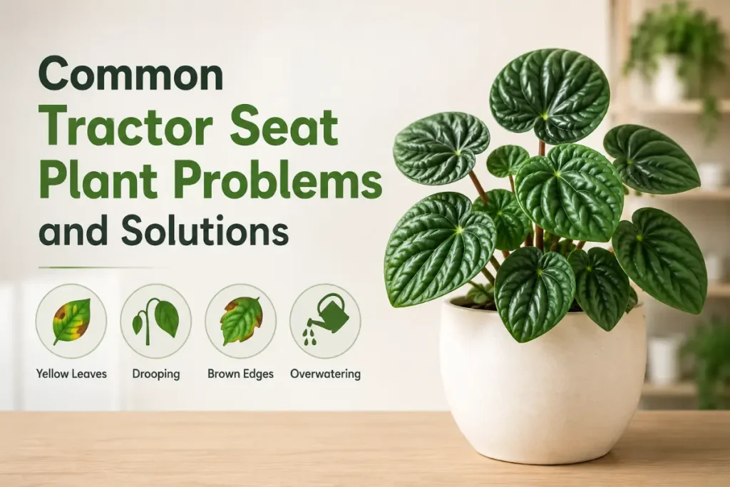 Tractor Seat Plant Indoor showing common problems and solutions for healthy indoor plant care.