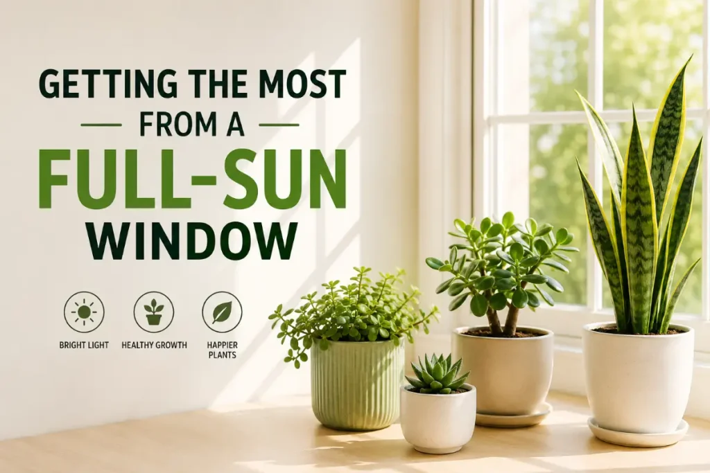 Full Sun Indoor Plants getting the most from a full-sun window with healthy potted greenery.