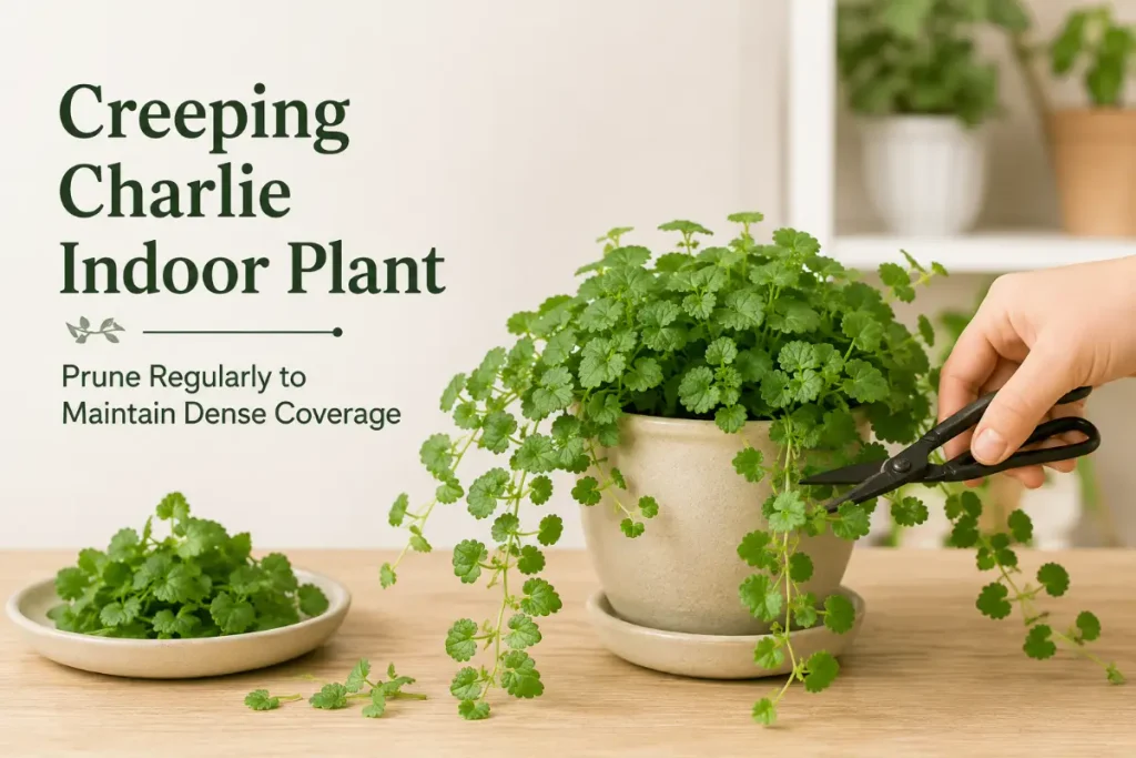 Creeping Charlie Indoor Plant watered for consistently moist soil.
