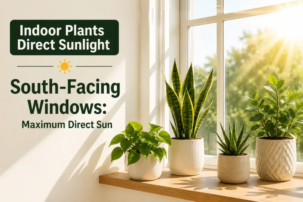 Indoor Plants Direct Sunlight by a South-Facing Window for Maximum Direct Sun