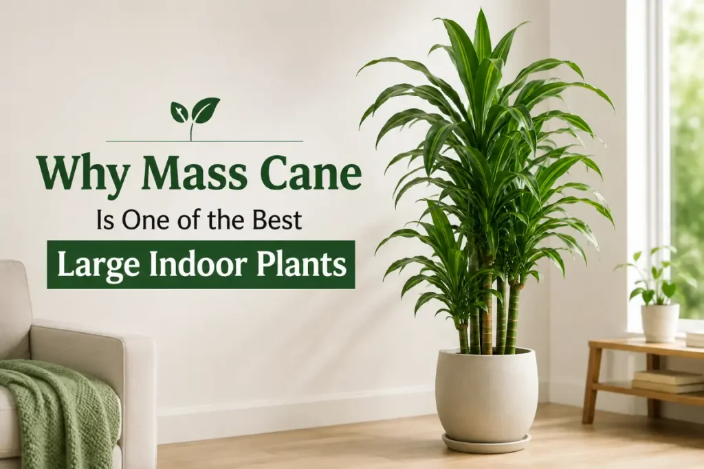 Mass cane plant indoor in a bright, minimalist room.