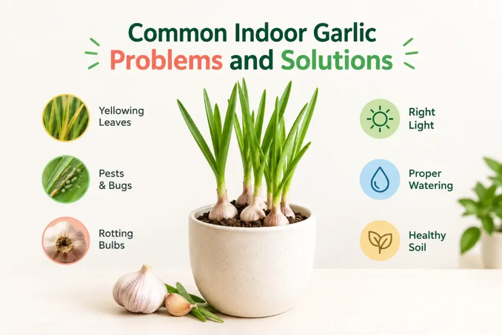 How to grow garlic indoors: common problems and solutions for healthy indoor garlic plants