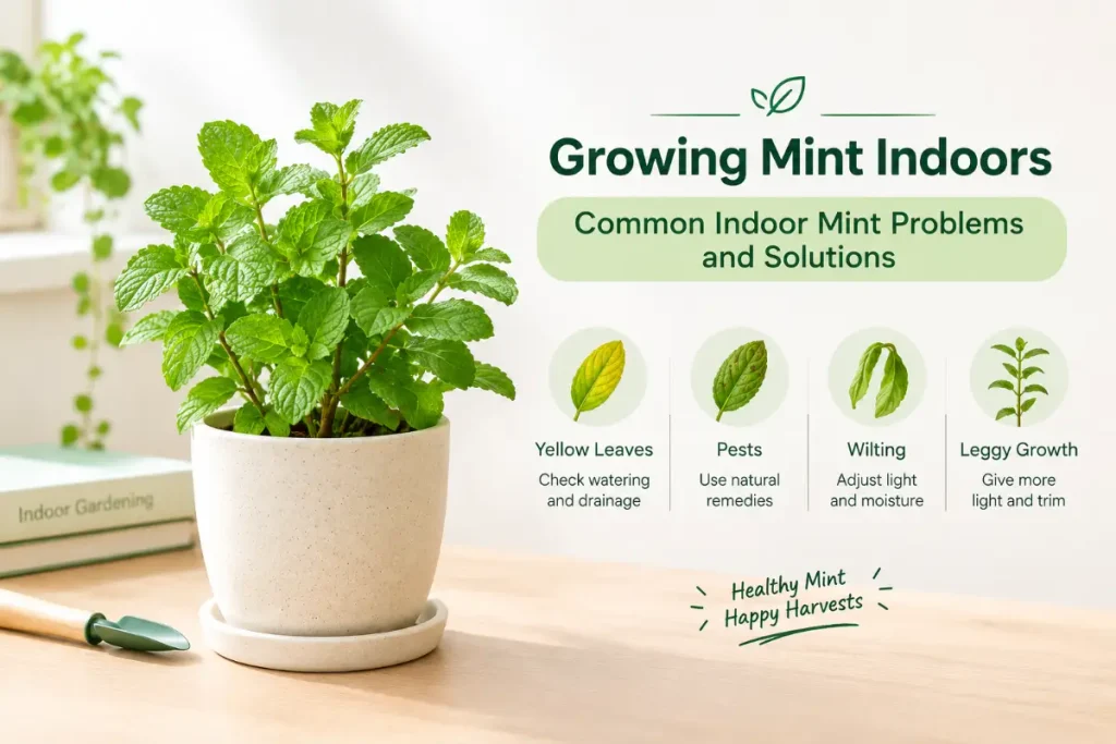 Growing Mint Indoors: common indoor mint problems and solutions for healthy plants