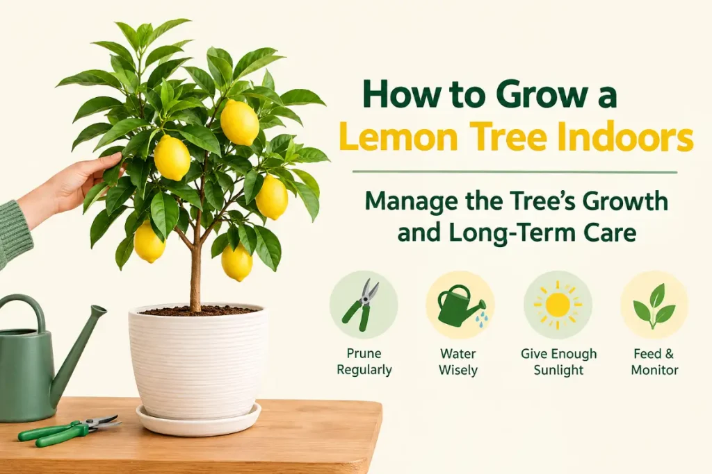 How to Grow a Lemon Tree Indoors: managing the tree’s growth and long-term care