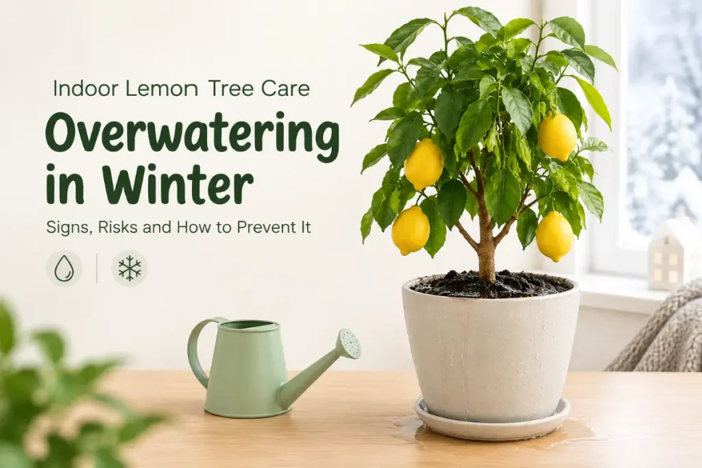 Indoor Lemon Tree Care for Overwatering in Winter.