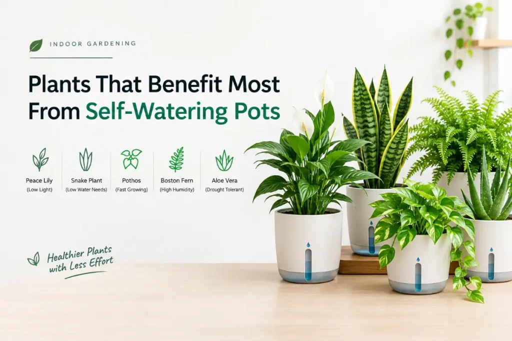 Self-Watering Pots for Indoor Plants: Plants That Benefit Most from Self-Watering Pots