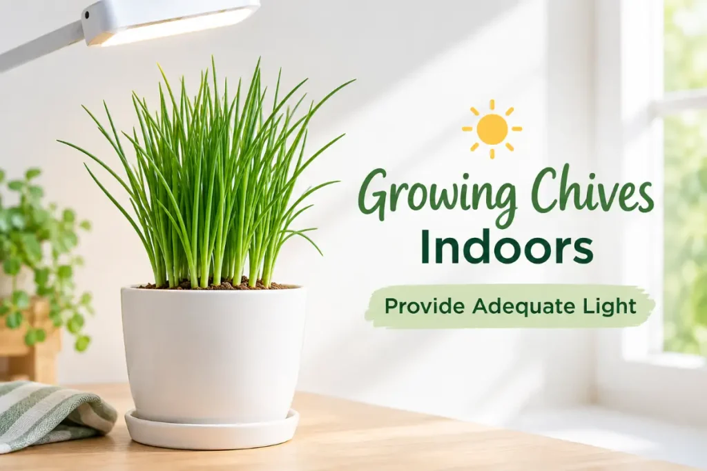 Growing Chives Indoors with Adequate Light.