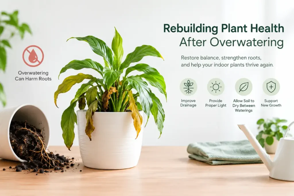 Overwatering Indoor Plants: Rebuilding Plant Health After Overwatering