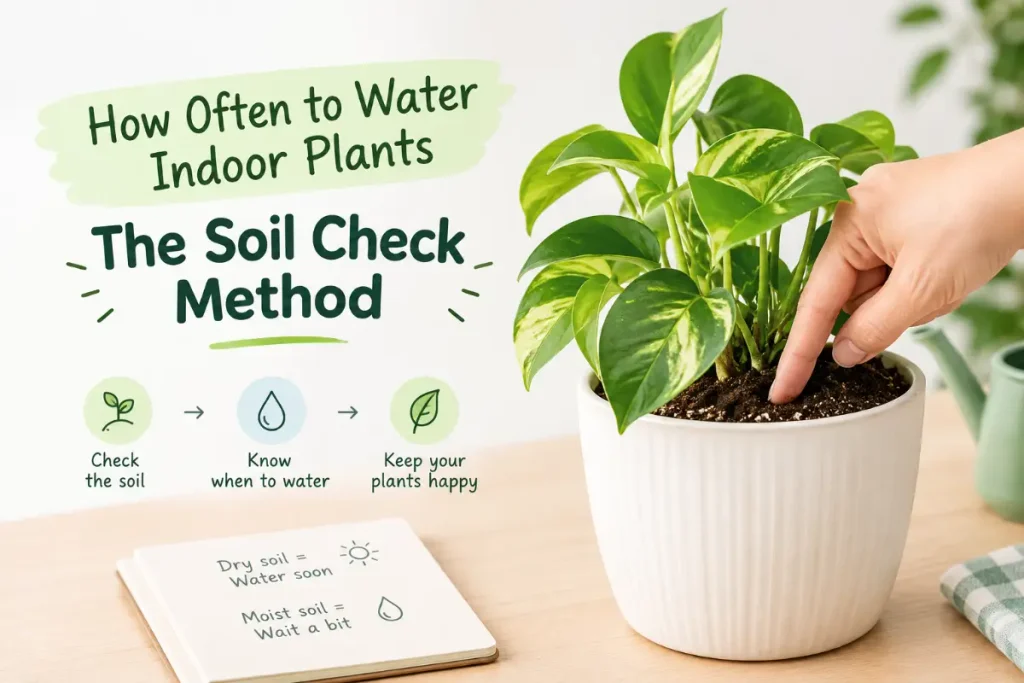 How Often to Water Indoor Plants using the soil check method