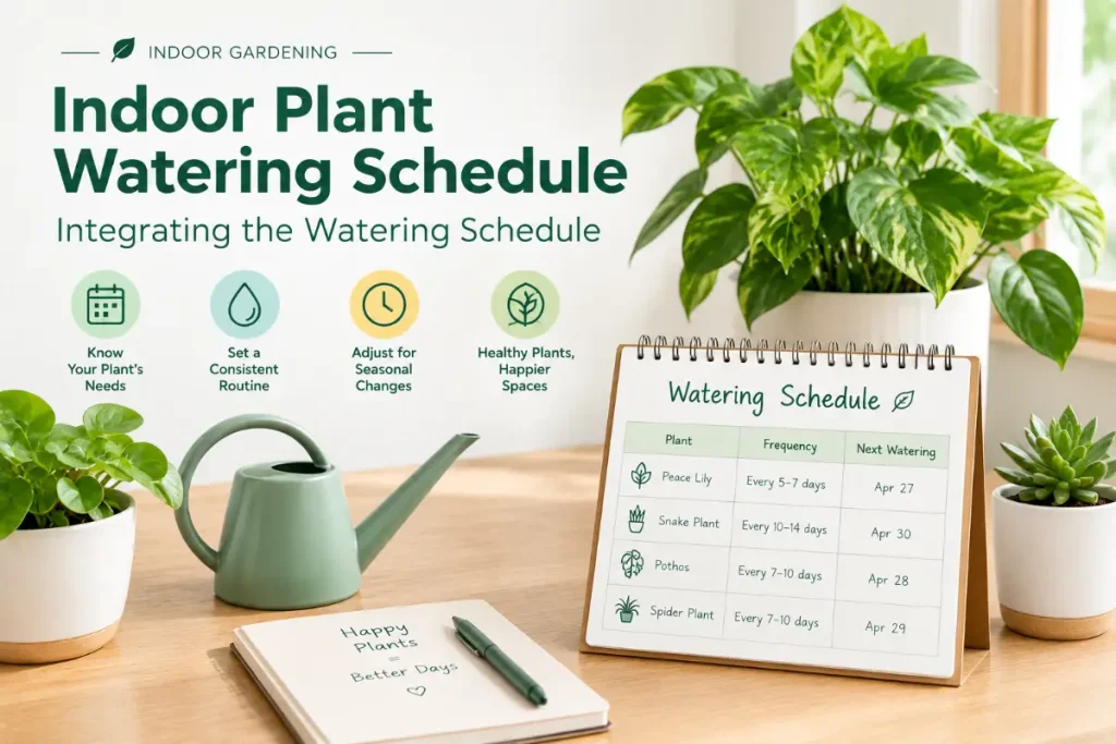 Indoor Plant Watering Schedule for integrating consistent watering into your plant care routine