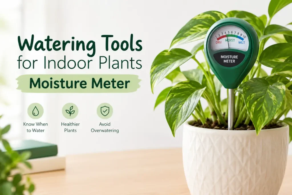 Watering Tools for Indoor Plants with a Moisture Meter