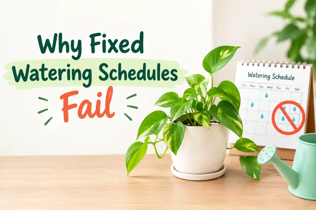 Indoor Plant Watering Schedule: Why Fixed Watering Schedules Fail
